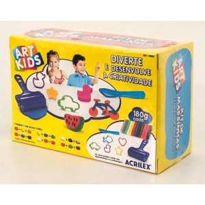 KIT MASSINHA COM ROLO E FORMAS 180G ACRILEX