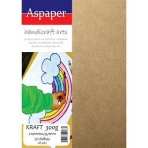 BLOCO PAPEL KRAFT A4 300 G - COM 20 FOLHAS