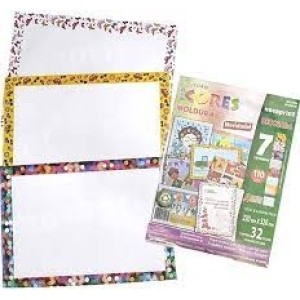 BLOCO MOLDURA DECORADA ECO CORES 7 CORES 110G NOVAPRINT