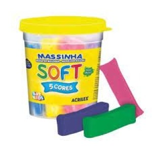 MASSA DE MODELAR  POTE COM 5 CORES