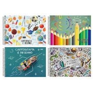 CADERNO DE DESENHO/CARTOGRAFIA 60 FOLHAS CAPA DURA SD