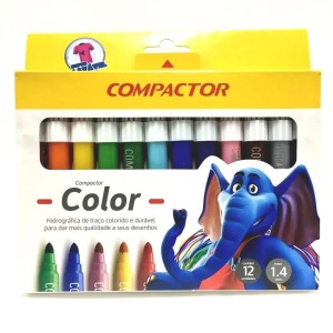 CANETINHA JUMBO 12 CORES HIDROGRAFICA - COMPACTOR