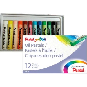 Giz Pastel Oleoso Pentel com 12 Cores - Pentel